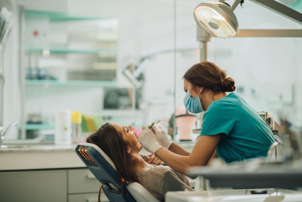 Dental consultation in progress in a modern clinic